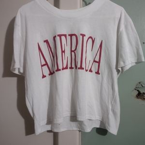 America crop top 4 th of July t shirt size large